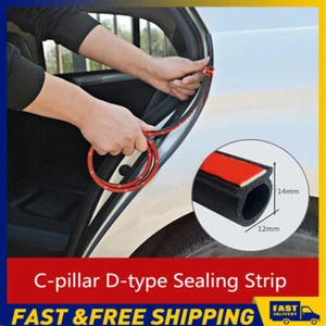 5M D Shape Universal Car Door Rubber Seal Trim Weatherstrip Strip Edge Cover - Picture 1 of 11