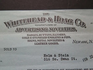 1919 WHITEHEAD HOAG CO. ORDEN HERRENVEREIN LIEBEVOLLE TASSEN - Bild 1 von 5