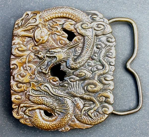 Vintage Bergamot Brass Works 1974 S-48 Dragon Belt Buckle - Picture 1 of 4