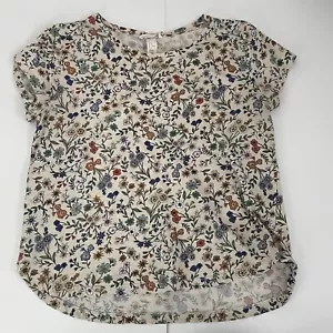Top informal de manga corta floral beige mediano de H&M para mujer - Imagen 1 de 4