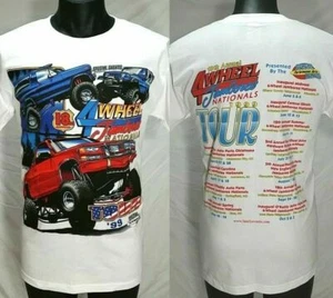Vintage 90s 4 Wheel Jamboree Nationals Tour T Shirt M Monster Trucks Racing Tee - Picture 1 of 8