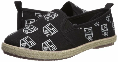 FOCO NHL Women's Los Angeles Kings Espadrille Canvas Slip On Shoe Cover
