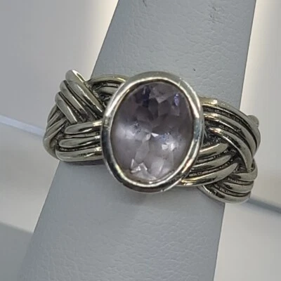 Anillo PANDORA ALE atado trenzado rosa de Francia amatista rosa talla 6,5 Foto 1 de 4