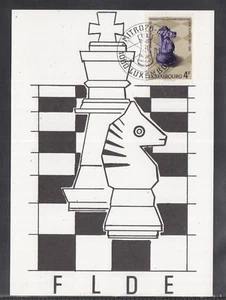A 26 ) beautiful Maxi Card Luxembourg 1981 - Chess Pieces, Horse, King - Bild 1 von 1