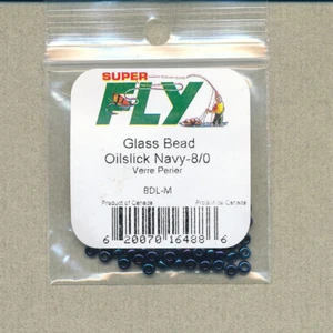 Glass beads - oilslick navy - medium 8/0 - Picture 1 of 1