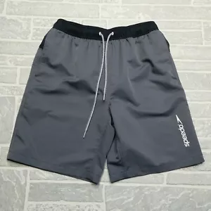 Speedo Swim Trunks Mens Size M Gray Lined Bathing Suit Zip Pocket Beach - Picture 1 of 9