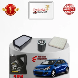 KIT TAGLIANDO 3 FILTRI E OLIO KIA RIO III 1.25 CVVT 63KW 86CV DAL 2011 -> - Foto 1 di 1