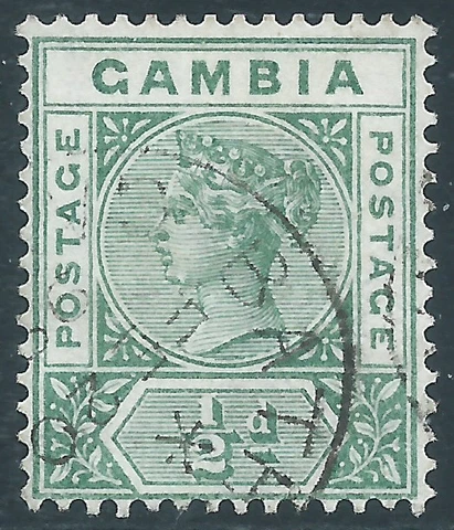 Gambia, Sc #20, 1/2d Used Cover