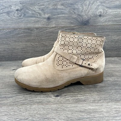 Bota Teva Delavina Camurça Corte Tornozelo Chukka Feminina Tamanho 8.5 Bronzeada Zíper Lateral - Imagem 1 de 4