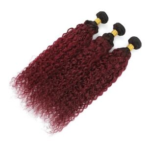 99J Burgundy Curly Wave Human Hair Bundles Extensions Weft Remy Hair Brazilian