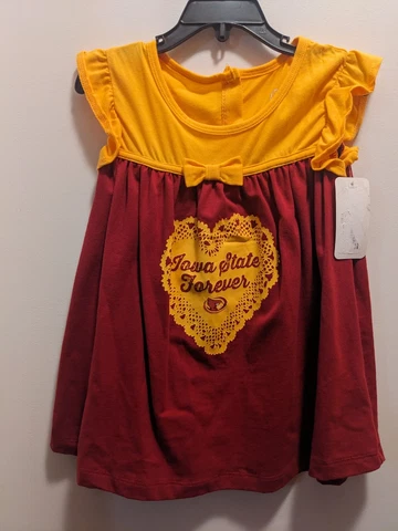 Iowa State Forever Girls 4T Red And Yellow Short Sleeved Dress New Cover