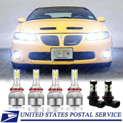 LED Headlight High Low + Fog Light 6X Bulbs Combo For Pontiac GTO 2004 2005 2006 - Image 1 of 4
