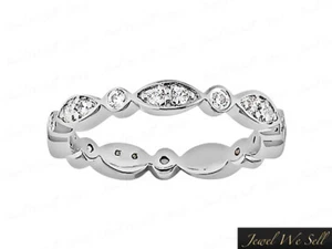 0.50Ct Round Diamond Alternating Twist Eternity Band Ring 14k White Gold GH I1 - Picture 1 of 3