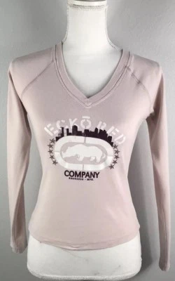 Camisa Top ECKO Roja Juniors Pequeña Púrpura Algodón Gráfico Manga Larga Urbana Cuello en V Foto 1 de 4