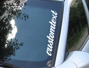 Custom Text Decal Personalised Windscreen Lettering Name Car Van Vinyl Sticker - Picture 1 of 12