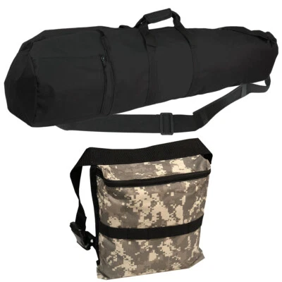 Bolsa detectora de metales 53" resistente XL 3 cremalleras, 2 bolsillos con bolsa de tesoro camuflada Foto 1 de 4