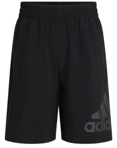 adidas Boys AEROREADY Elastic Waistband Woven Shorts Black, Size: Large 14/16 - Picture 1 of 5
