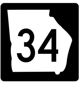 Georgia State Route 34 Aufkleber R3583 Highway Schild  - Bild 1 von 1