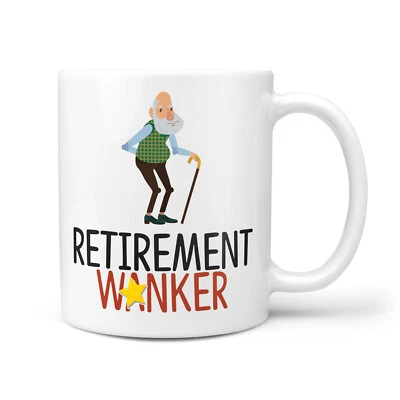 Retirement Wanker Mug - Funny Rude Gift For Retirement Leaving Work Office Gifts - Image 1 of 3