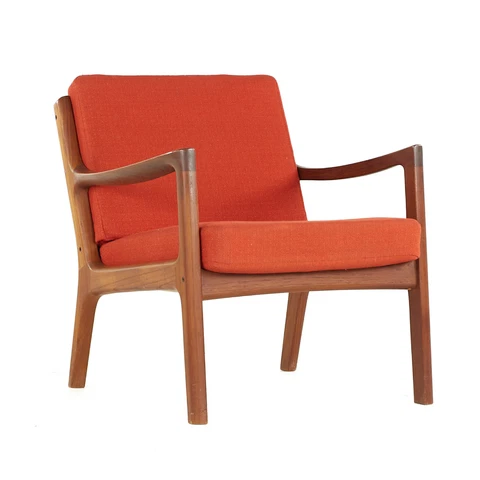 Ole Wanscher for John Stuart Mid Century Walnut Lounge Chair Cover