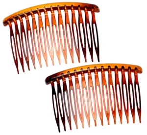 2 x schöne Steckkämme Einsteckkamm Haarkamm braun transparent ca. 8 cm x 5 cm - Bild 1 von 3