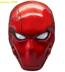 Red Hood Cosplay Batman Robin Helmet Mask Resin Red Halloween Prop Accessories   - Picture 1 of 9