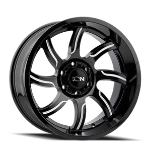 Ion Alloy 151 Series 20x10 5x5.0 -19mm Gloss Black/Milled 151-2173M19 - Picture 1 of 1