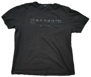 Balmain Paris Herren T-Shirt schwarz geprägtes Logo Gr. XXL - Bild 1 von 5