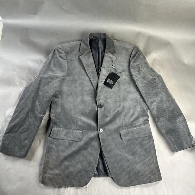 Alfani Blazer куртка 42 длиной серый мужской в полоску лацкан двойной вентилируемый новый A17 - Изображение 1 из 4