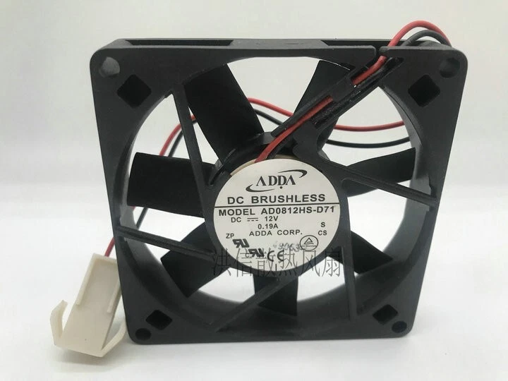 ADDA AD0812HS-D71 DC12V 0.19A 8015 80mm cooling fan 2pin - Image 1 of 3