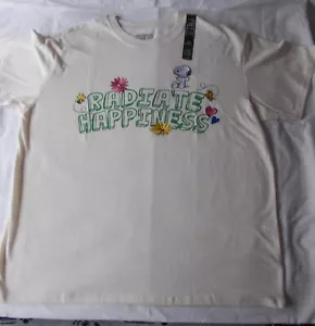 Peanuts Snoopy Woodstock Embroidered T-shirt "RADIATE HAPPINESS" Size 2X NWT - Picture 1 of 11