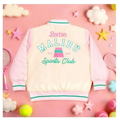 Barbie Chaqueta Universitaria Bombardero con Cremallera Niñas, Prendas Exteriores Eléctricas para Niñas Talla 6/6X Foto 1 de 4