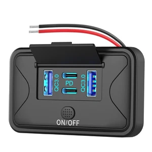 78W 4 Port 12V USB Steckdose Wandhalterung, Dual 36W PD & Dual 18W QC3.0 Leicht... - Bild 1 von 8