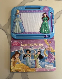 Disney Princess Learn To Write ABC Book & Magnetic Drawing Kit Ages 3+ Clean - Picture 1 of 23