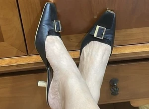 Authentic Gucci Black Leather Suede Womens Mule Shoes Size 5.5. Ships from NY - Picture 1 of 8
