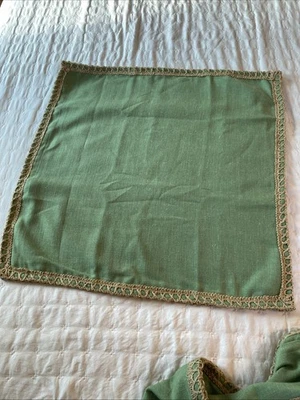 Пара фантоскопов льняная смесь отделанный фермерский дом богемное евро наволочки зеленый 25 дюймов x 25 дюймов - Изображение 1 из 4