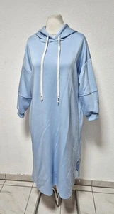 Hoodiekleid hellblau 36-42 S M L XL Butterstoff Pulloverkleid Kapuzenpulli NEU - Bild 1 von 4