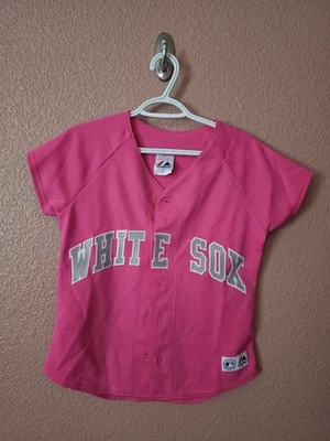 Camiseta/camisa feminina Chicago White Sox tamanho médio rosa majestosa - Imagem 1 de 4