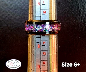 Ring Uni-Sex Mehrfarbig Mehrlagig Holografisch Glitzer Gebadet in UV Resin - Bild 1 von 4