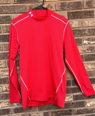 "Camisa ColdGear Under Armour Fitted para Hombres MEDIANA Roja PullOver Manga Larga 38"" En muy buena condición" Foto 1 de 4