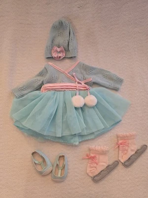 American Girl Bitty Baby Frosty Dress With Matching Hat, Ice Skates And Shoes - Image 1 of 4