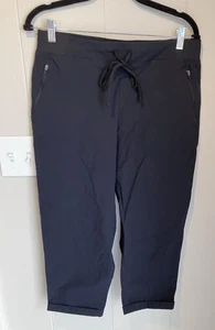 Neu ~ Eddie Bauer Caprihose elastischer Bund Kordelzug Stretch Nylon schwarz M - Bild 1 von 8