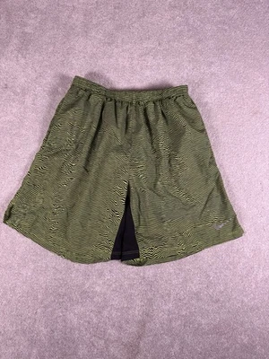 Pantalones Cortos para Correr Nike Dri-FIT Para Hombres Grandes Amarillo Verde Rayas Forro Reflectante Gimnasio Foto 1 de 4