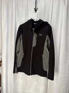 The North Face Mens Gray/Black Full Zip Knit Fleece Hoodie Jacket Small - Picture 1 of 7