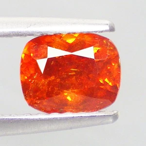 Cuscino 1,02 Ct Best (6 x 5 mm) Arancio Rossastro Non Riscaldato Spagna Pietra Preziosa Sfalerite - Foto 1 di 7