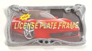 Cobra Metal Silver Viper Snake License Plate Tag Frame Holder for Car Truck SUV - Bild 1 von 2