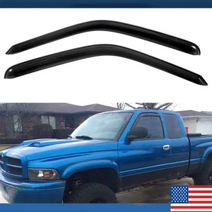 2PCS Window Visors For 94-2001 Dodge Ram 1500/2500/3500 In-Channel Acrylic Smoke - Picture 1 of 16