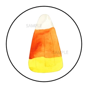 30 Halloween Candy Corn stickers labels tags envelope seals party favors - Picture 1 of 2