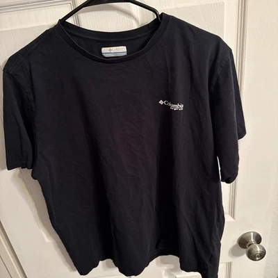 Columbia Sportswear PFG Fish Black Short Sleeve Cotton T-Shirt Men's L - Image 1 of 3