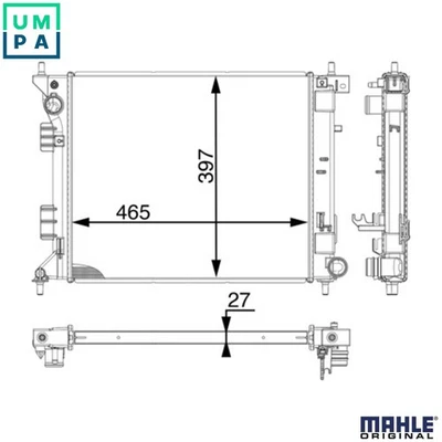 RADIATOR ENGINE COOLING CR 1980 000P FOR KIA CEE'D/Combi/Van/PRO/Sportswagon - Image 1 of 4
